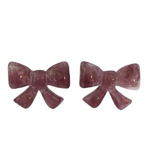 Purple Bow Girls Stud Fashion Earrings